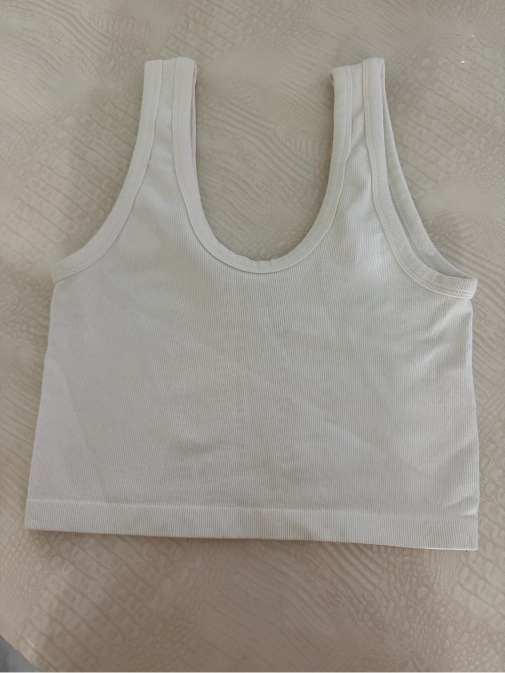 Cotton Candy White Ribbed Tank - Picture 2 of 3